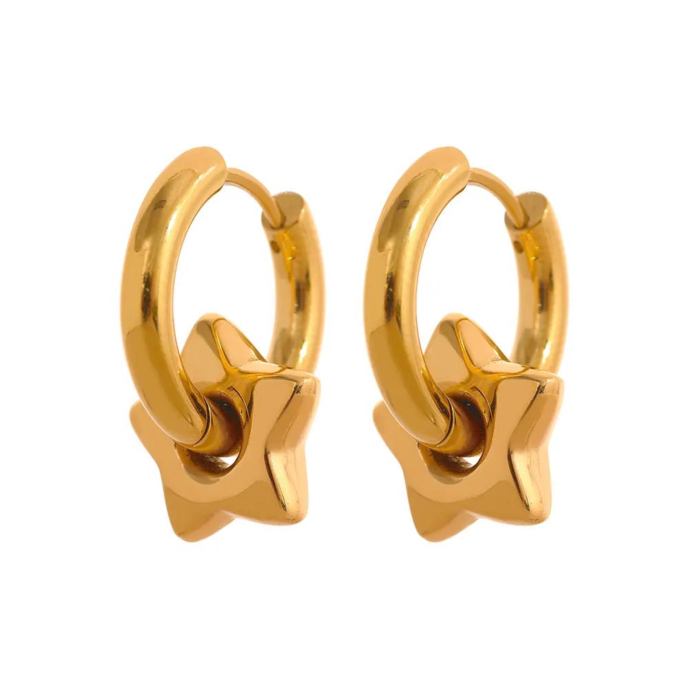 Les joyeuses boucles d'oreille de type anneaux avec pendentif - La Simone Bijoux