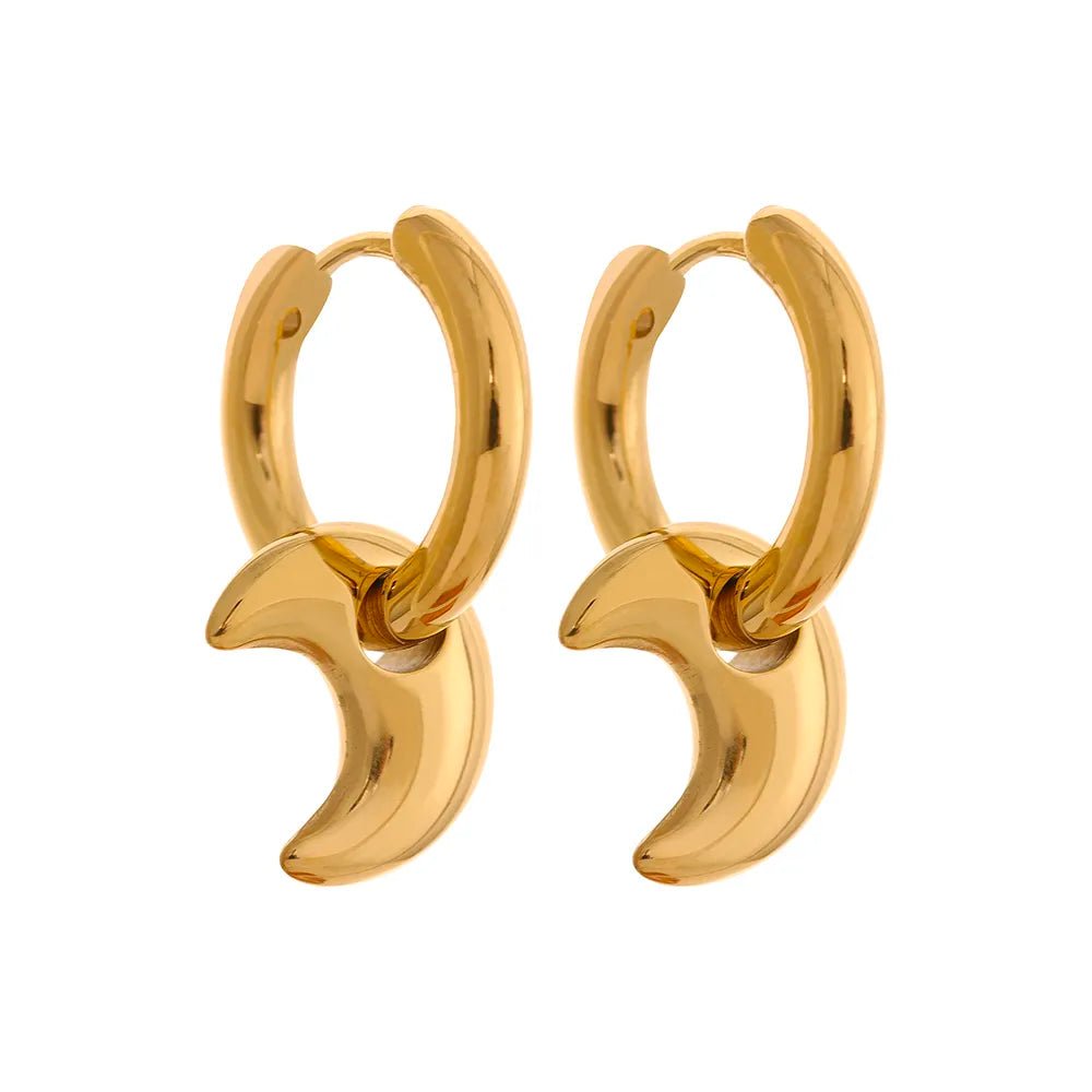 Les joyeuses boucles d'oreille de type anneaux avec pendentif - La Simone Bijoux