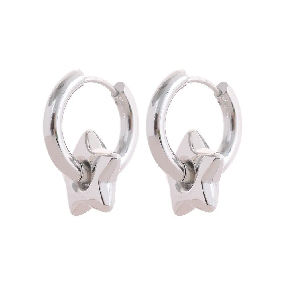 Les joyeuses boucles d'oreille de type anneaux avec pendentif - La Simone Bijoux